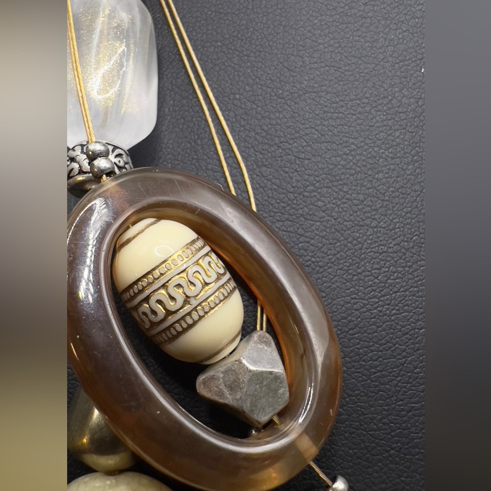 Chico’s Multi Layer Illusion Two Tone Necklace 16” - image 3